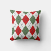 Argyle pattern red and green クッション (正面)