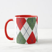 Argyle pattern red and green マグカップ (左)