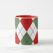 Argyle pattern red and green マグカップ (中央)