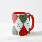 Argyle pattern red and green マグカップ (正面右)