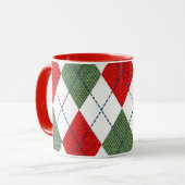 Argyle pattern red and green マグカップ (正面左)