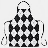 Argyle pattern seamless in black and white. Geomet エプロン (正面)