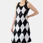 Argyle pattern seamless in black and white. Geomet エプロン (インサイチュ)