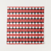 Argyle plaid. Scottish pattern in white, black an タペストリー (正面(横))