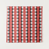 Argyle plaid. Scottish pattern in white,  black an タペストリー (正面)