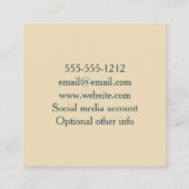 Argyle Retro Harlequin Red Green Template スクエア名刺 (裏面)