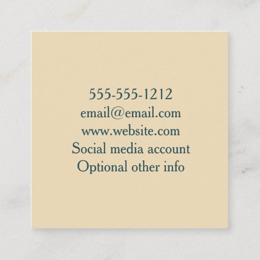 Argyle Retro Harlequin Red Green Template スクエア名刺 (裏面)