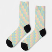 Argyle spring/Easter pastel colored pattern ソックス (左)