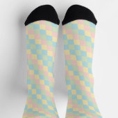 Argyle spring/Easter pastel colored pattern ソックス (上部)