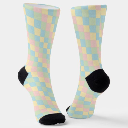 Argyle spring/Easter pastel colored pattern ソックス (傾斜あり)