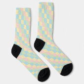 Argyle spring/Easter pastel colored pattern ソックス (右)