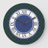 Argyllスコットランドのタータンチェックのボーダー ラージ壁時計 (正面)