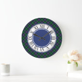 Argyllスコットランドのタータンチェックのボーダー ラージ壁時計 (ホーム)