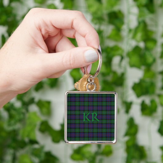 Argyll Districtタータンチェックとモノグラム/イニシャル キーホルダー (手)