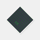 Argyll Districtタータンチェックとモノグラム/イニシャル スタンダードカクテルナプキン (角)