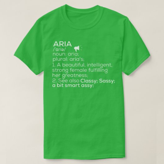 Aria名Aria定義Aria女性名Aria Me Tシャツ (デザイン正面)