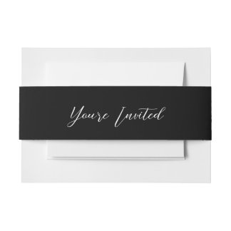 Aria ・エレガントスクリプモダントの白黒 招待状ベリーバンド