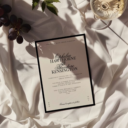 Aria | ブラック×ベージュのモダンでエレガントな結婚式 招待状