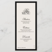 Aria | Black and Beige Minimal Classic Wedding  メニュー (正面)