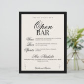 Aria | Black Beige Elegant Wedding Bar Sign (スタンド正面)