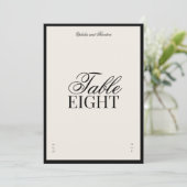 Aria | Black Beige Elegant Wedding Table Number 招待状 (スタンド正面)