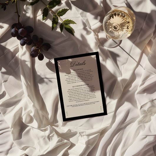 Aria | Black Beige Wedding Details Enclosure Card エンクロージャーカード