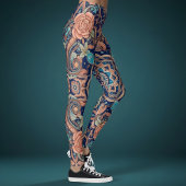 Aria Grace Elegant Cobalt Rosewood Boho レギンス