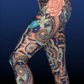 Aria Grace Elegant Cobalt Rosewood Boho レギンス