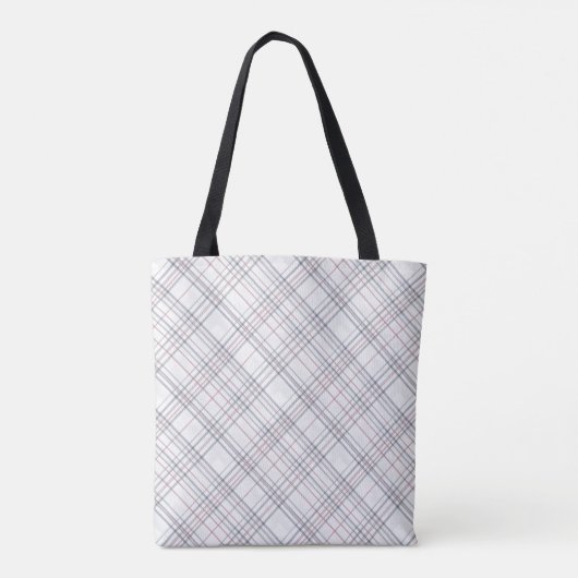 Aria Grace Frost & Sky Nordic Plaid Pattern Name トートバッグ (裏面)