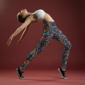 Aria Grace Majestic Indigo Paisley Boho レギンス