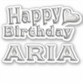 Aria Happy Birthday silver Aufkleber Sticker シール (正面)