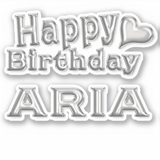 Aria Happy Birthday silver Aufkleber Sticker シール (正面)