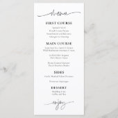 ARIA Minimalist Wedding Reception Menu Card メニュー (正面)
