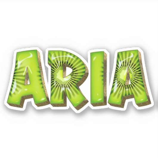 Aria Name Kiwi Design Aufkleber Sticker シール (正面)