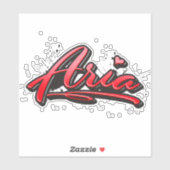 Aria red Heart Graffiti Aufkleber Sticker シール (シート)
