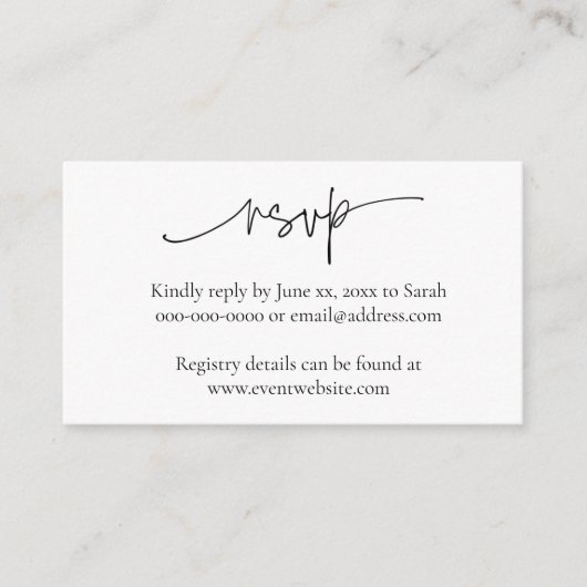 ARIA Small Minimalistic Enclosure Cards for Events エンクロージャーカード (正面)
