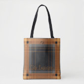 Aria Urban Copper Grid Plaid Pattern City Explorer トートバッグ (正面)