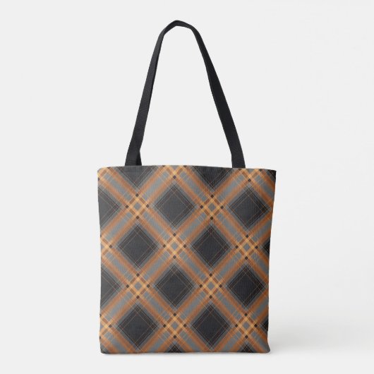 Aria Urban Copper Grid Plaid Pattern City Explorer トートバッグ (裏面)