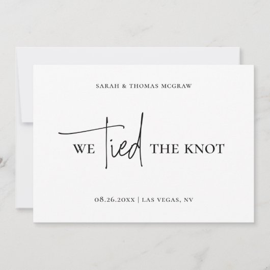 ARIA Wedding Announcement Elopement Card w/ Photo 招待状 (正面)