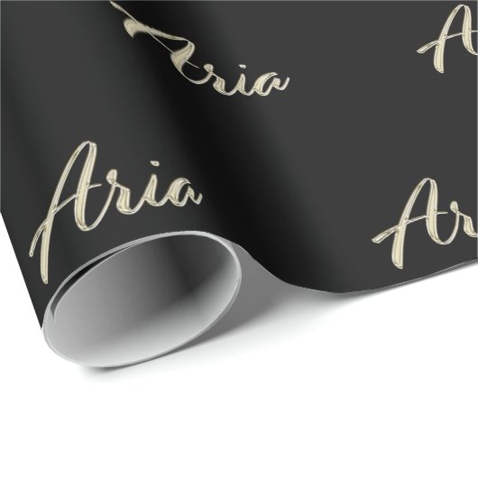 Aria white gold Handwriting Geschenkpapier ラッピングペーパー (ロールコーナー)