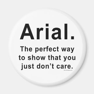 Arialのフォントのユーモアのマグ マグネット