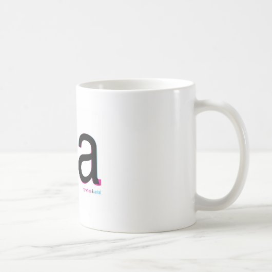 arial茶対helvetica コーヒーマグカップ (右)