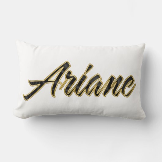 Ariane black gold Lettering Kissen Deko ランバークッション (正面)