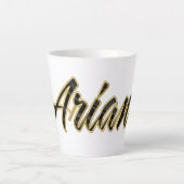 Ariane black gold Lettering Latte Tasse カフェラテマグ (正面)