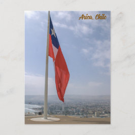 Arica, Chile, Morro de Arica, Flag / City View ポストカード
