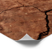 Arid cracked erosion cracks desert ポスター (角)