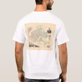 Ariege部の1858地図、フランス Tシャツ (裏面)