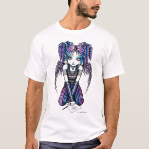 ArielかわいいEmoのスケッチの妖精は上をからかいます Tシャツ