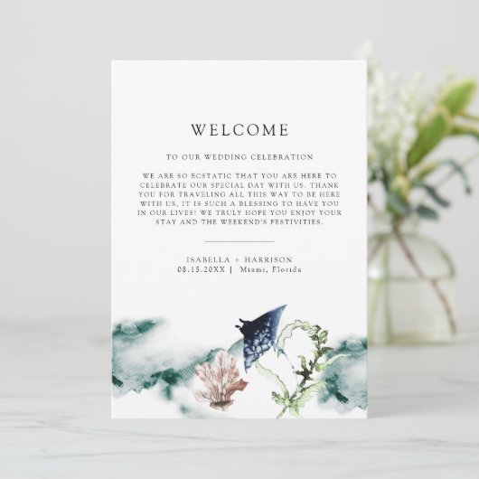 ARIEL熱帯ビーチウェルカムレターのタイムラインカード メニュー (スタンド正面)