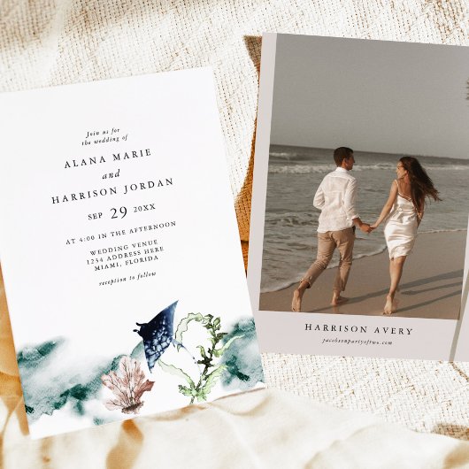 ARIEL熱帯海コーラルマンタレイビーチ写真 招待状